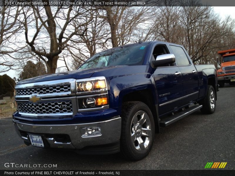 Blue Topaz Metallic / Jet Black 2014 Chevrolet Silverado 1500 LTZ Crew Cab 4x4