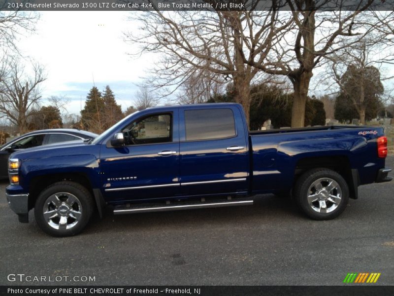 Blue Topaz Metallic / Jet Black 2014 Chevrolet Silverado 1500 LTZ Crew Cab 4x4