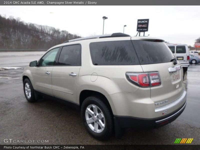 Champagne Silver Metallic / Ebony 2014 GMC Acadia SLE AWD