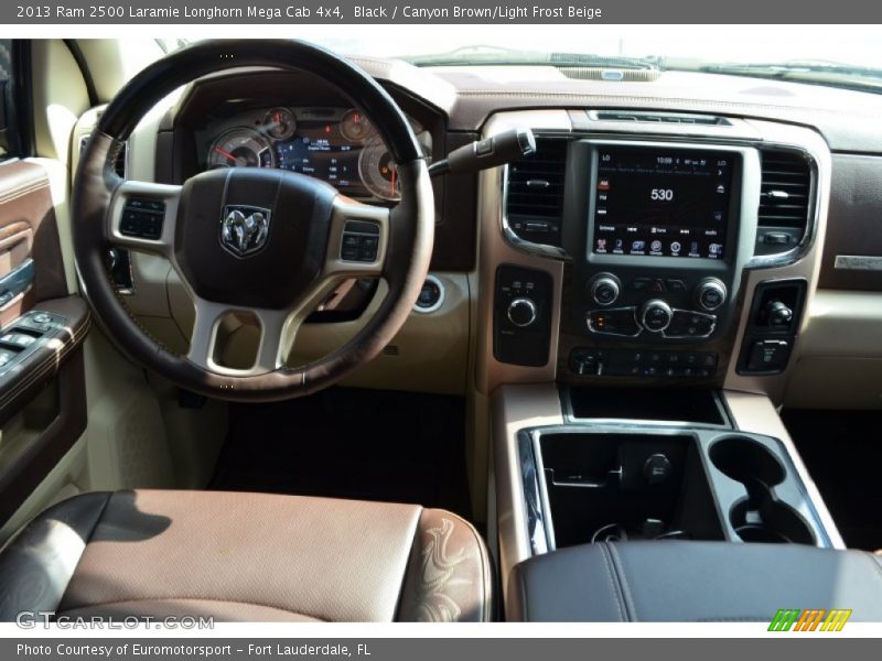 Black / Canyon Brown/Light Frost Beige 2013 Ram 2500 Laramie Longhorn Mega Cab 4x4