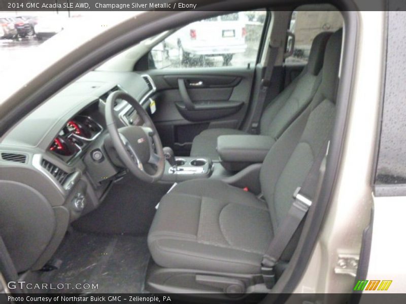 Champagne Silver Metallic / Ebony 2014 GMC Acadia SLE AWD