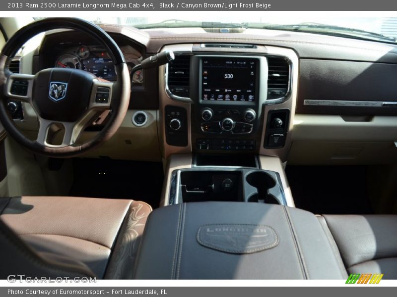 Black / Canyon Brown/Light Frost Beige 2013 Ram 2500 Laramie Longhorn Mega Cab 4x4