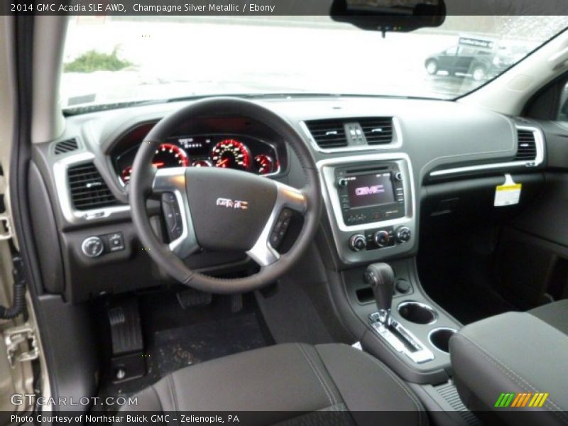 Champagne Silver Metallic / Ebony 2014 GMC Acadia SLE AWD