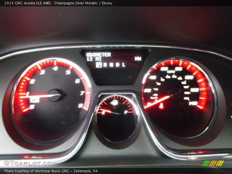Champagne Silver Metallic / Ebony 2014 GMC Acadia SLE AWD