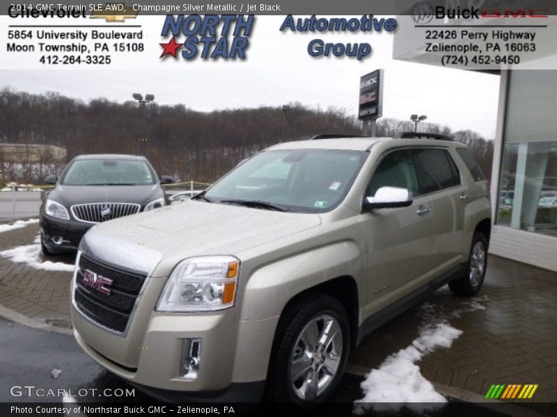 Champagne Silver Metallic / Jet Black 2014 GMC Terrain SLE AWD