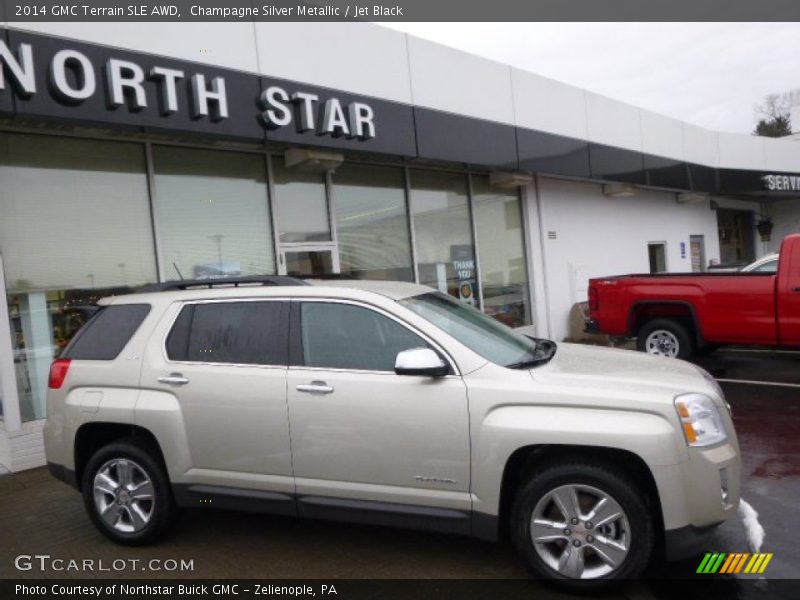 Champagne Silver Metallic / Jet Black 2014 GMC Terrain SLE AWD