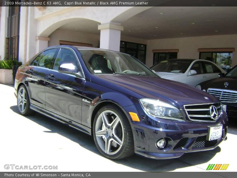 Capri Blue Metallic / Black AMG Premium Leather 2009 Mercedes-Benz C 63 AMG