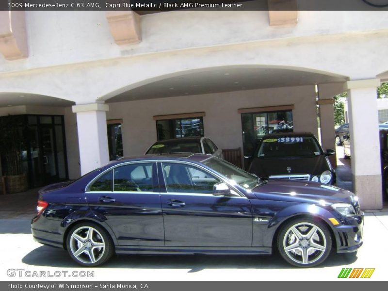Capri Blue Metallic / Black AMG Premium Leather 2009 Mercedes-Benz C 63 AMG