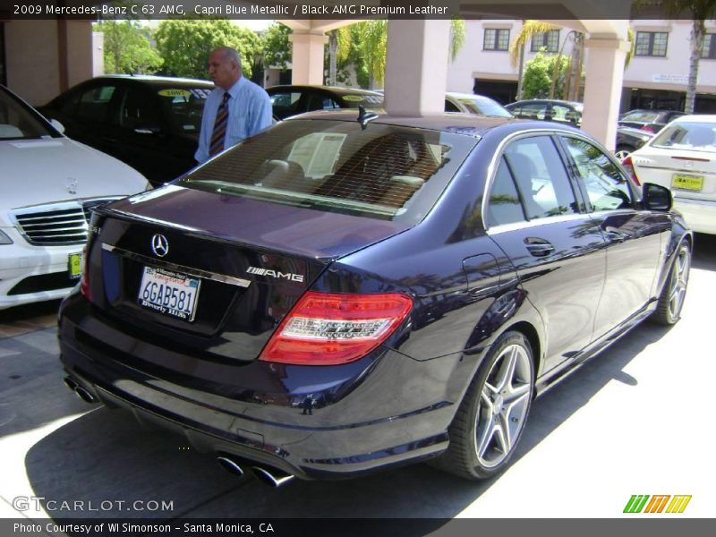 Capri Blue Metallic / Black AMG Premium Leather 2009 Mercedes-Benz C 63 AMG
