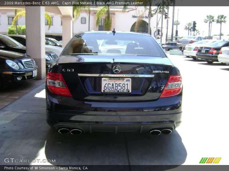 Capri Blue Metallic / Black AMG Premium Leather 2009 Mercedes-Benz C 63 AMG
