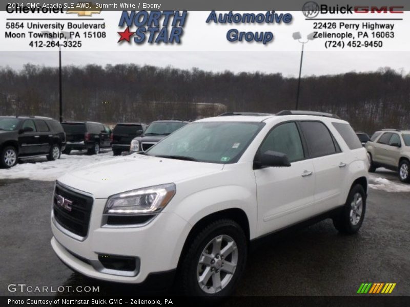 Summit White / Ebony 2014 GMC Acadia SLE AWD