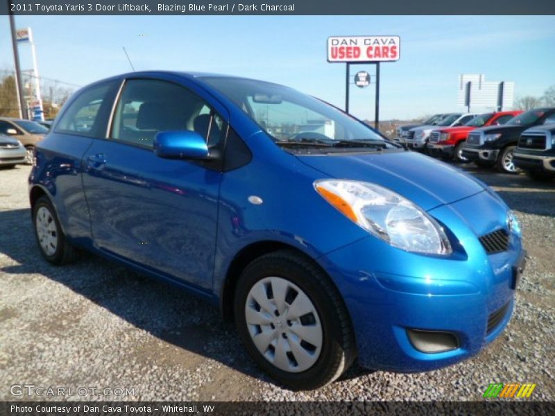 Blazing Blue Pearl / Dark Charcoal 2011 Toyota Yaris 3 Door Liftback