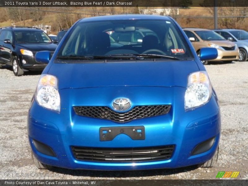 Blazing Blue Pearl / Dark Charcoal 2011 Toyota Yaris 3 Door Liftback
