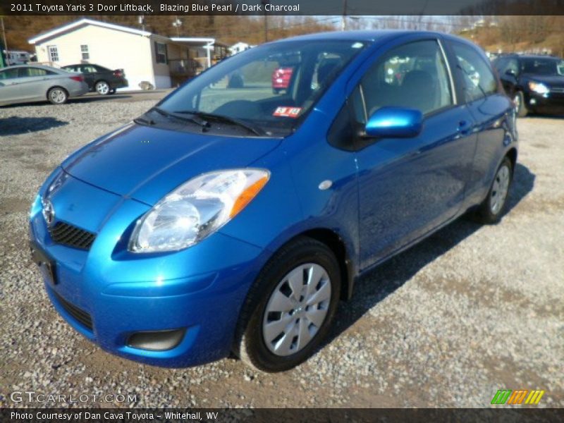 Blazing Blue Pearl / Dark Charcoal 2011 Toyota Yaris 3 Door Liftback
