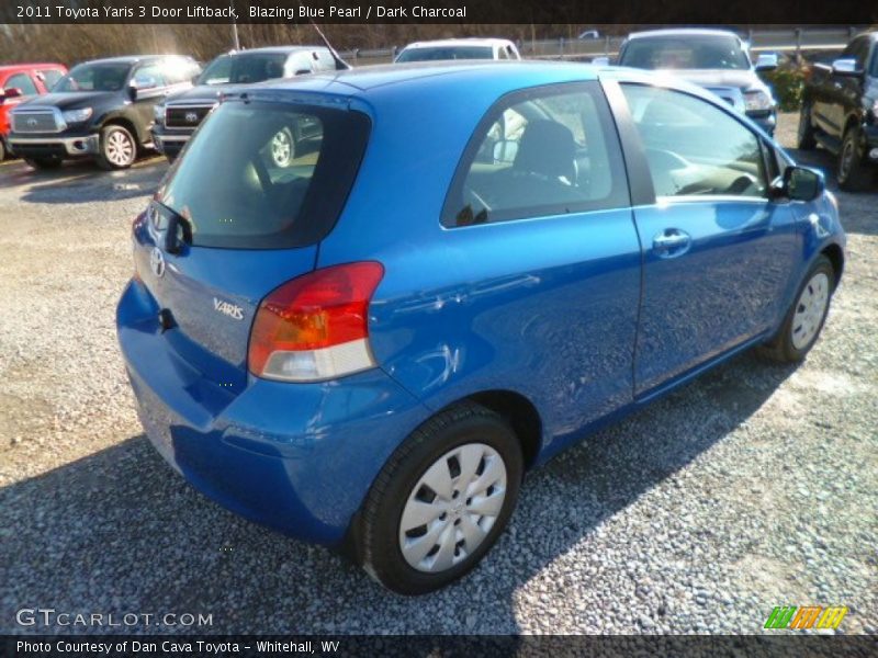 Blazing Blue Pearl / Dark Charcoal 2011 Toyota Yaris 3 Door Liftback