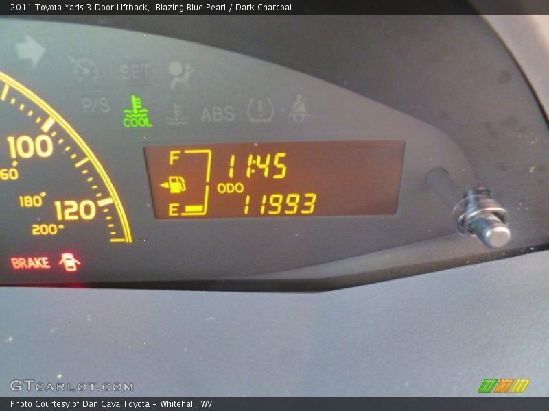 Blazing Blue Pearl / Dark Charcoal 2011 Toyota Yaris 3 Door Liftback