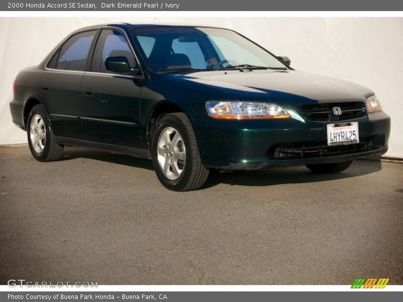 Dark Emerald Pearl / Ivory 2000 Honda Accord SE Sedan