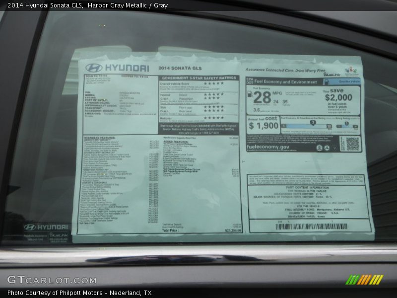 Harbor Gray Metallic / Gray 2014 Hyundai Sonata GLS