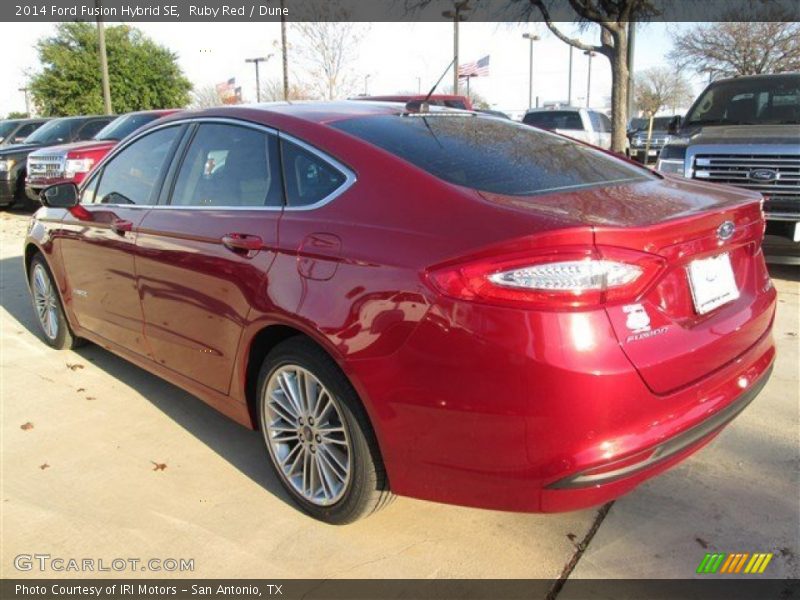 Ruby Red / Dune 2014 Ford Fusion Hybrid SE