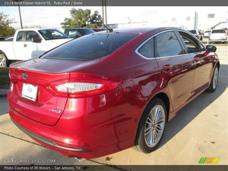 Ruby Red / Dune 2014 Ford Fusion Hybrid SE