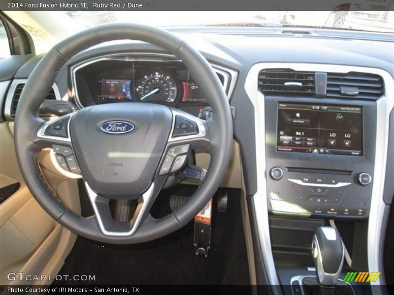 Ruby Red / Dune 2014 Ford Fusion Hybrid SE