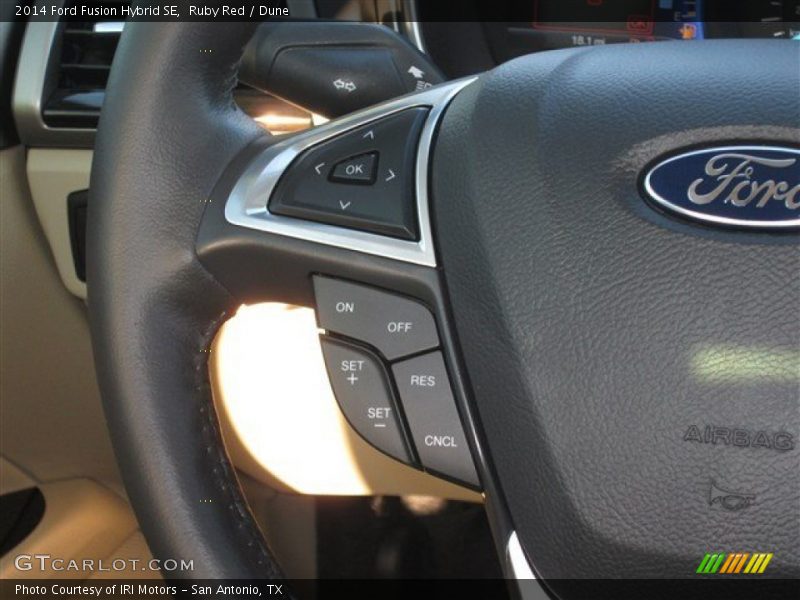 Ruby Red / Dune 2014 Ford Fusion Hybrid SE