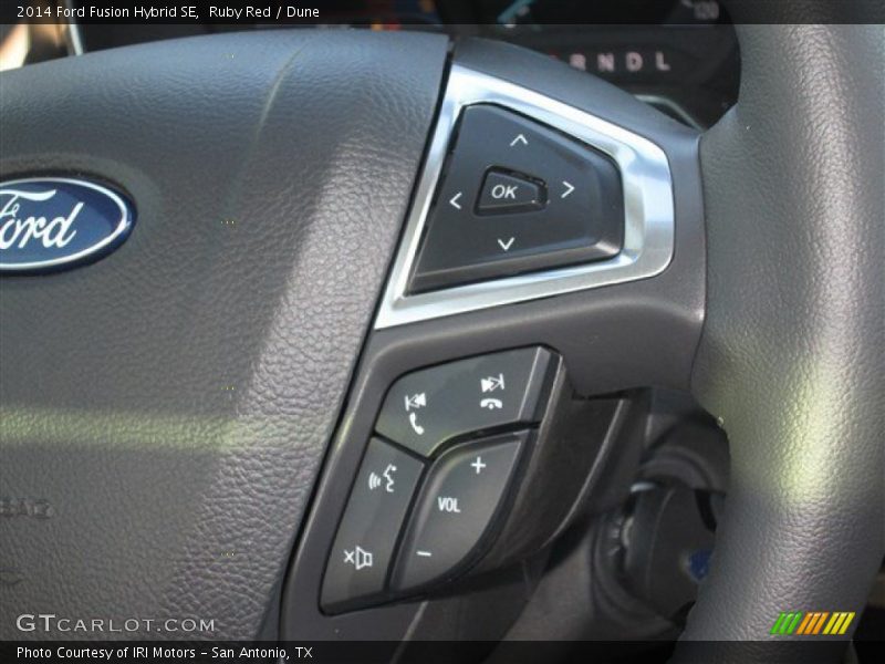 Ruby Red / Dune 2014 Ford Fusion Hybrid SE