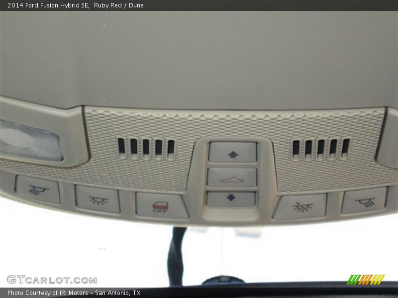 Ruby Red / Dune 2014 Ford Fusion Hybrid SE