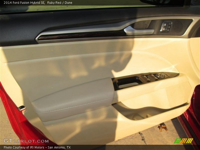 Ruby Red / Dune 2014 Ford Fusion Hybrid SE