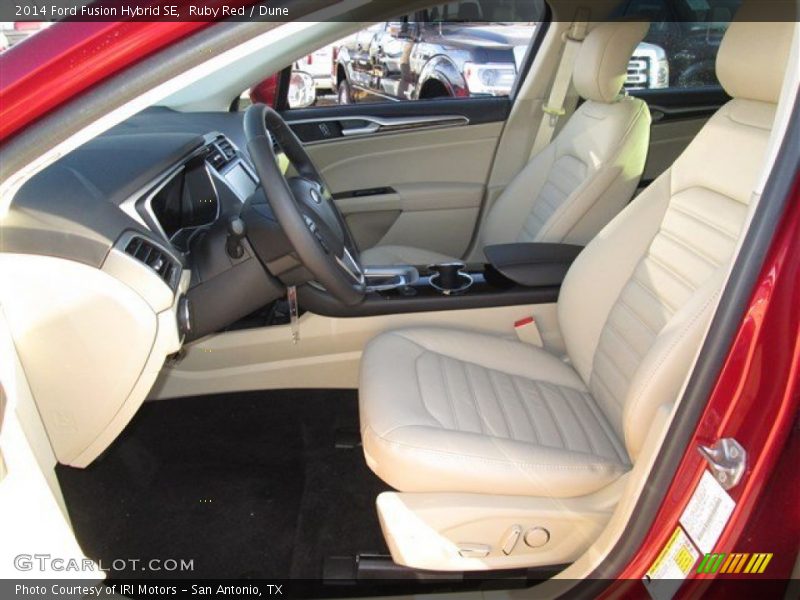 Ruby Red / Dune 2014 Ford Fusion Hybrid SE