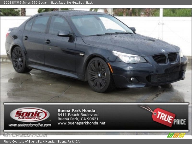 Black Sapphire Metallic / Black 2008 BMW 5 Series 550i Sedan