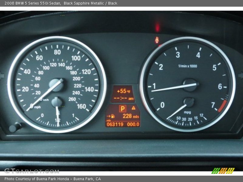 Black Sapphire Metallic / Black 2008 BMW 5 Series 550i Sedan