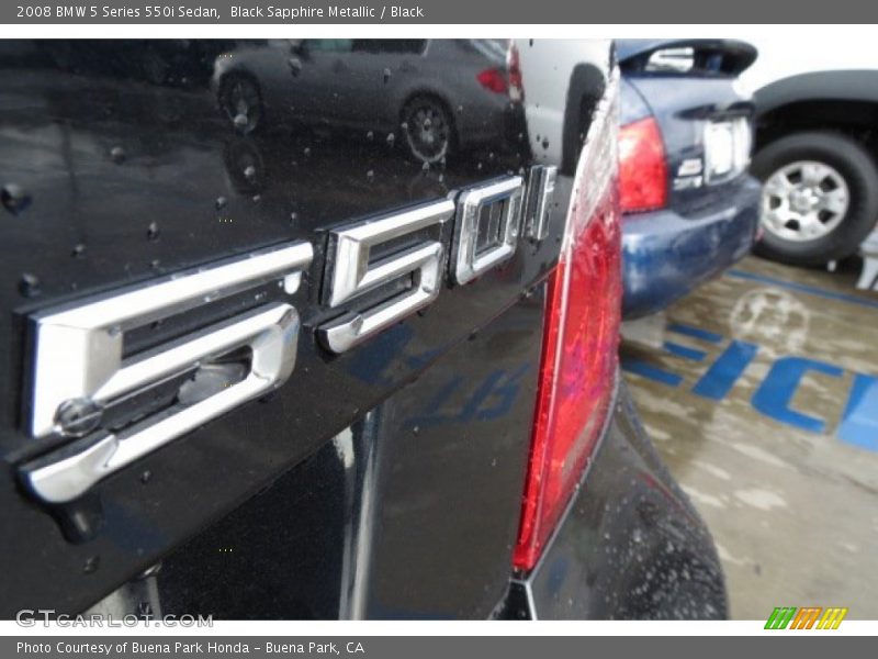 Black Sapphire Metallic / Black 2008 BMW 5 Series 550i Sedan