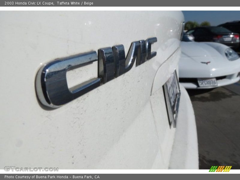 Taffeta White / Beige 2003 Honda Civic LX Coupe