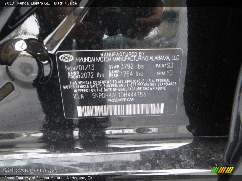 Black / Beige 2013 Hyundai Elantra GLS