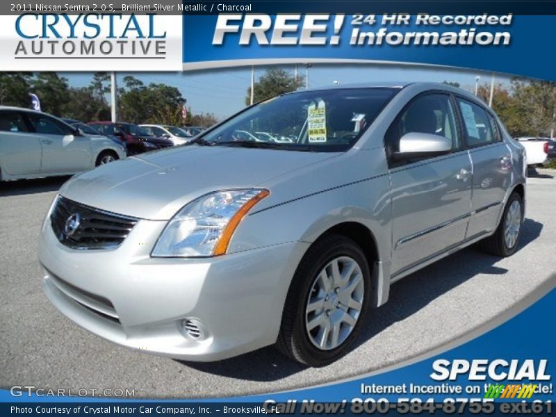 Brilliant Silver Metallic / Charcoal 2011 Nissan Sentra 2.0 S
