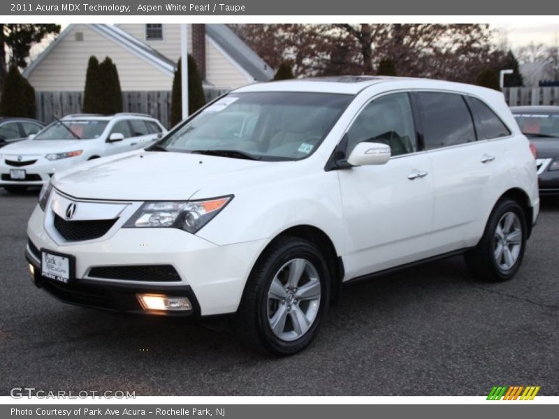 Aspen White Pearl / Taupe 2011 Acura MDX Technology