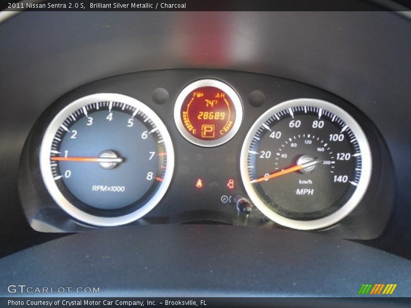 Brilliant Silver Metallic / Charcoal 2011 Nissan Sentra 2.0 S