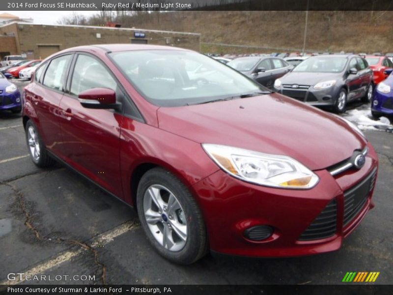 Ruby Red / Medium Light Stone 2014 Ford Focus SE Hatchback