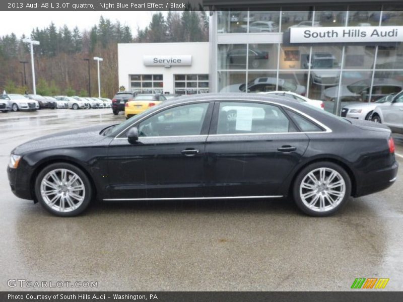 Night Blue Pearl Effect / Black 2013 Audi A8 L 3.0T quattro