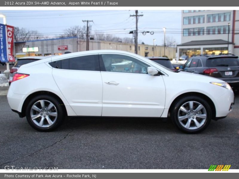 Aspen White Pearl II / Taupe 2012 Acura ZDX SH-AWD Advance