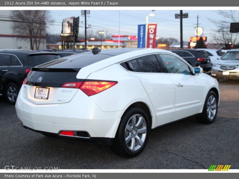 Aspen White Pearl II / Taupe 2012 Acura ZDX SH-AWD Advance