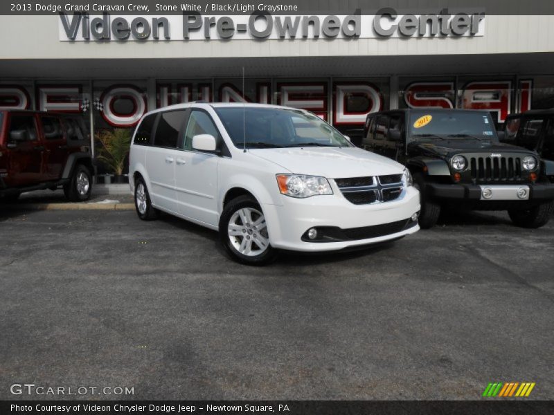 Stone White / Black/Light Graystone 2013 Dodge Grand Caravan Crew