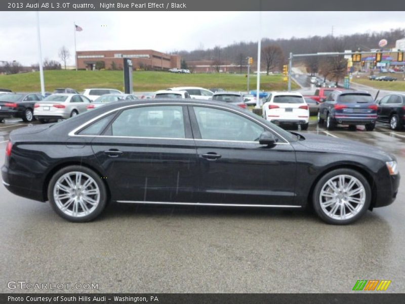 Night Blue Pearl Effect / Black 2013 Audi A8 L 3.0T quattro