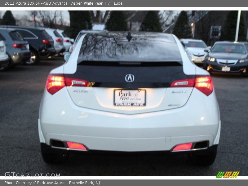 Aspen White Pearl II / Taupe 2012 Acura ZDX SH-AWD Advance