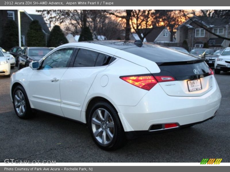 Aspen White Pearl II / Taupe 2012 Acura ZDX SH-AWD Advance