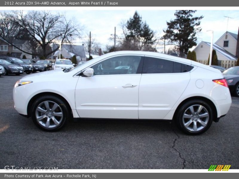 Aspen White Pearl II / Taupe 2012 Acura ZDX SH-AWD Advance