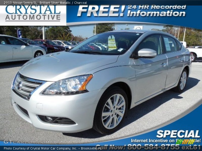 Brilliant Silver Metallic / Charcoal 2013 Nissan Sentra SL