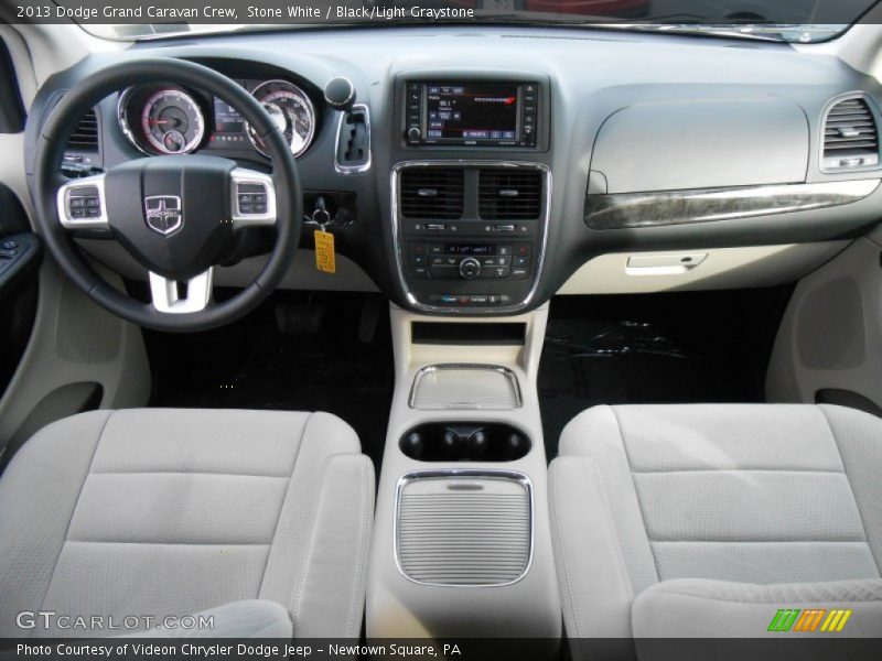 Stone White / Black/Light Graystone 2013 Dodge Grand Caravan Crew