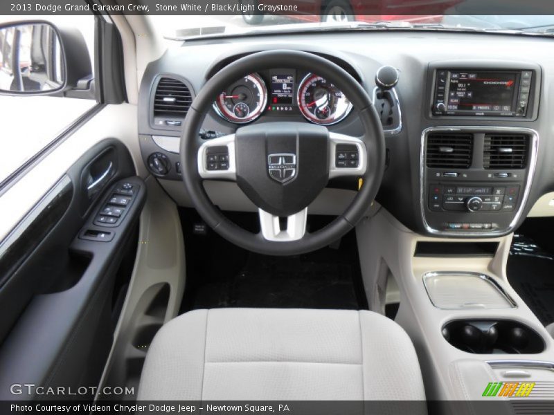 Stone White / Black/Light Graystone 2013 Dodge Grand Caravan Crew
